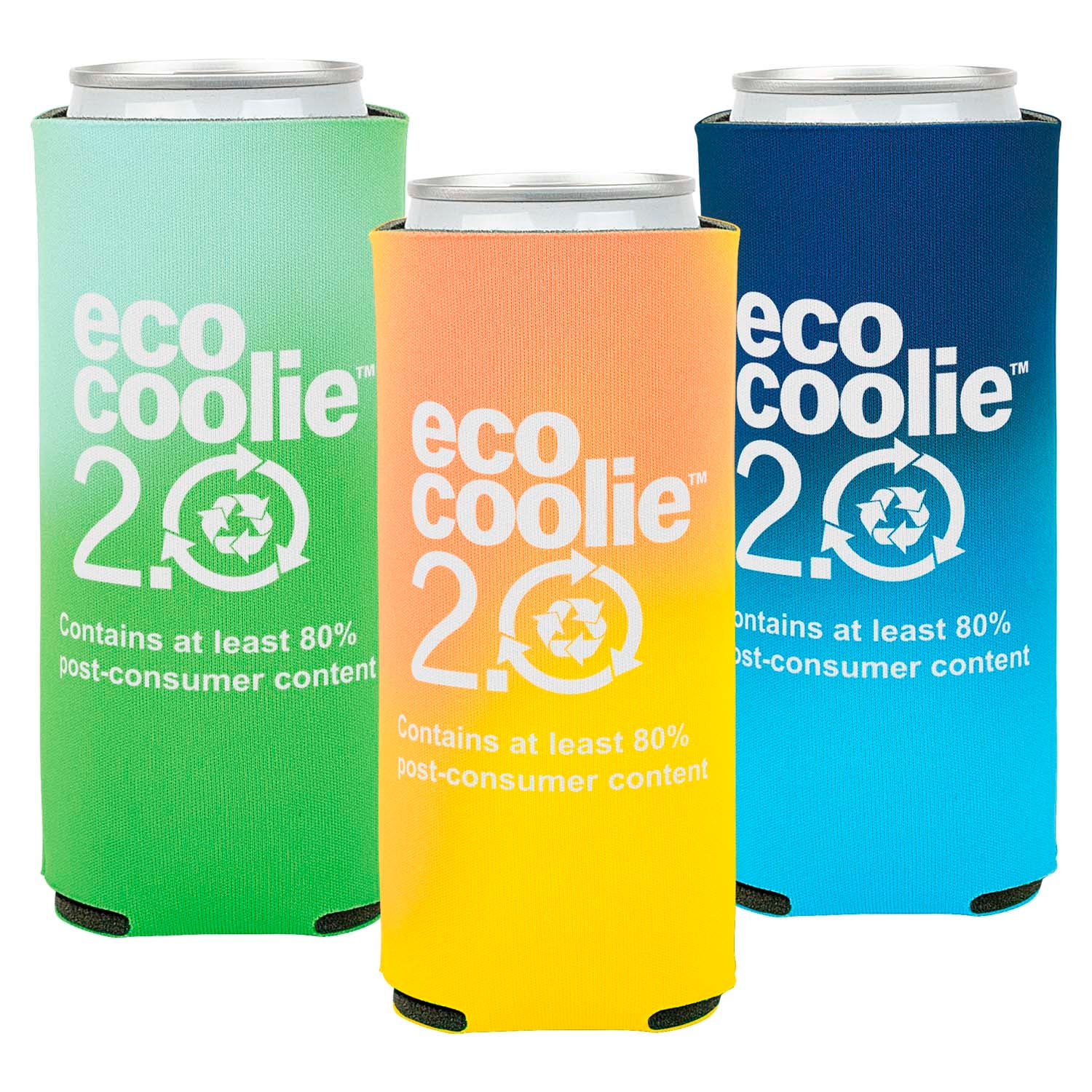 Recycled Scuba Slim Can Eco Coolie Full Color Eco Promotional Products